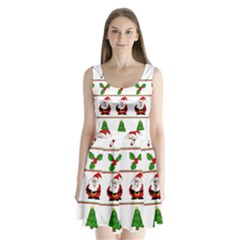 Christmas Pattern Split Back Mini Dress  by Valentinaart