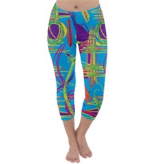 Colorful Abstract Pattern Capri Winter Leggings  by Valentinaart