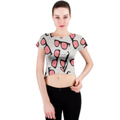 X-ray Vision Print Crew Neck Crop Top by Snsdesigns