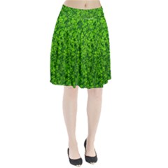 Shamrock Clovers Green Irish St  Patrick Ireland Good Luck Symbol 8000 Sv Pleated Skirt by yoursparklingshop