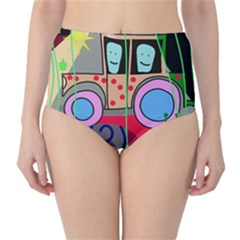 Tractor High-waist Bikini Bottoms by Valentinaart
