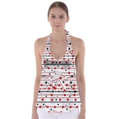 Dots And Lines Babydoll Tankini Top by Valentinaart