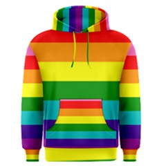 Colorful Stripes Lgbt Rainbow Flag Men s Pullover Hoodie by yoursparklingshop