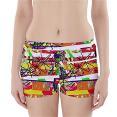 Colorful Abstraction By Moma Boyleg Bikini Wrap Bottoms by Valentinaart