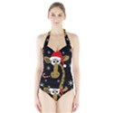 Christmas giraffe Halter Swimsuit View1
