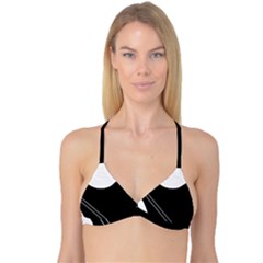 White And Black Abstraction Reversible Tri Bikini Top by Valentinaart