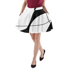 White And Black Shadow A-line Pocket Skirt by Valentinaart