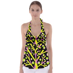 Simple Colorful Tree Babydoll Tankini Top by Valentinaart