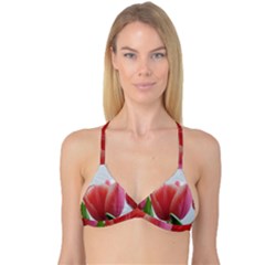 Red Tulips Reversible Tri Bikini Top by picsaspassion