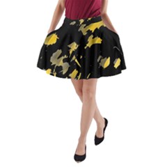 Painter Was Here - Yellow A-line Pocket Skirt by Valentinaart