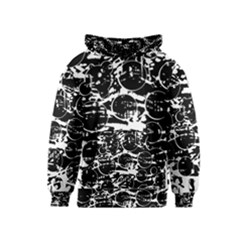 Black And White Confusion Kids  Pullover Hoodie by Valentinaart