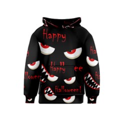 Happy Halloween - Red Eyes Monster Kids  Pullover Hoodie by Valentinaart