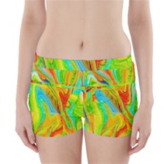 Happy Multicolor Painting Boyleg Bikini Wrap Bottoms by designworld65