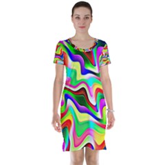 Irritation Colorful Dream Short Sleeve Nightdress by designworld65