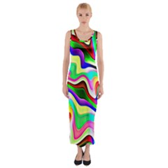 Irritation Colorful Dream Fitted Maxi Dress by designworld65
