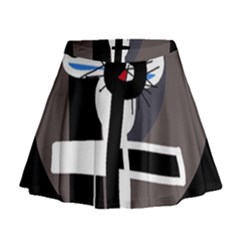 Dark Mini Flare Skirt by Valentinaart