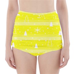 Yellow Xmas High-waisted Bikini Bottoms by Valentinaart