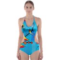 Happy day - blue Cut-Out One Piece Swimsuit View1