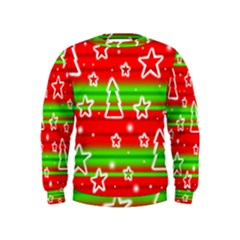 Christmas Pattern Kids  Sweatshirt by Valentinaart