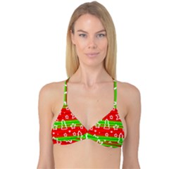 Christmas Pattern Reversible Tri Bikini Top by Valentinaart
