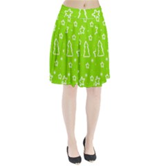 Green Christmas Pleated Skirt by Valentinaart