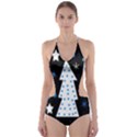 Blue playful Xmas Cut-Out One Piece Swimsuit View1