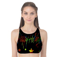 Happy Holidays Tank Bikini Top by Valentinaart