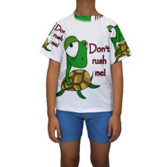 Turtle Joke Kids  Short Sleeve Swimwear by Valentinaart