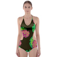 Colorful Leafs Cut-out One Piece Swimsuit by Valentinaart