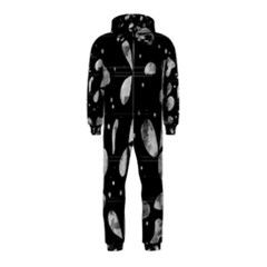 Black And White Floral Abstraction Hooded Jumpsuit (kids) by Valentinaart
