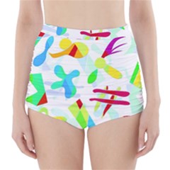 Playful Shapes High-waisted Bikini Bottoms by Valentinaart