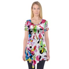 Colorful Pother Short Sleeve Tunic  by Valentinaart