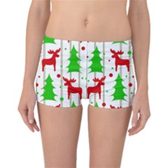 Reindeer Elegant Pattern Boyleg Bikini Bottoms by Valentinaart