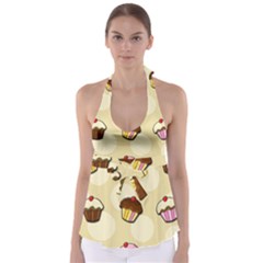Colorful Cupcakes Pattern Babydoll Tankini Top by Valentinaart