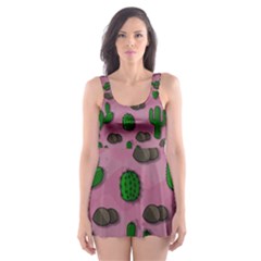 Cactuses 2 Skater Dress Swimsuit by Valentinaart