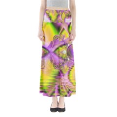 Golden Violet Crystal Heart Of Fire, Abstract Maxi Skirts by DianeClancy
