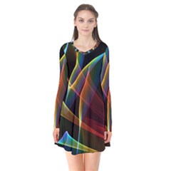 Peacock Symphony, Abstract Rainbow Music Flare Dress by DianeClancy