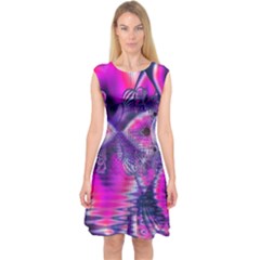 Rose Crystal Palace, Abstract Love Dream  Capsleeve Midi Dress by DianeClancy