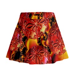  Flame Delights, Abstract Red Orange Mini Flare Skirt by DianeClancy