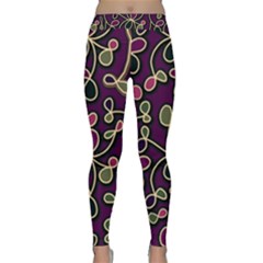 Elegant Purple Pattern Classic Yoga Leggings by Valentinaart