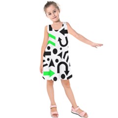 Green Right Direction  Kids  Sleeveless Dress by Valentinaart