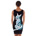 Blue abstract cat Wrap Front Bodycon Dress View2