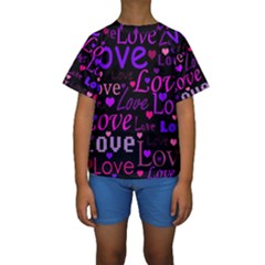 Love Pattern 2 Kids  Short Sleeve Swimwear by Valentinaart