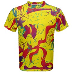 Yellow Confusion Men s Cotton Tee by Valentinaart