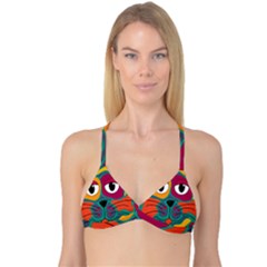 Colorful Cat 2  Reversible Tri Bikini Top by Valentinaart