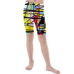 Casual Abstraction Kids  Mid Length Swim Shorts by Valentinaart