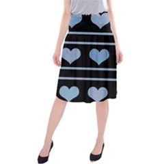 Blue Harts Pattern Midi Beach Skirt by Valentinaart