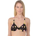 Pink and yellow harts pattern Reversible Tri Bikini Top View3