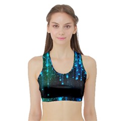 Abstract Stars Falling Wallpapers Hd Sports Bra With Border by Brittlevirginclothing