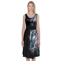 Ghost Tiger Midi Sleeveless Dress by Brittlevirginclothing